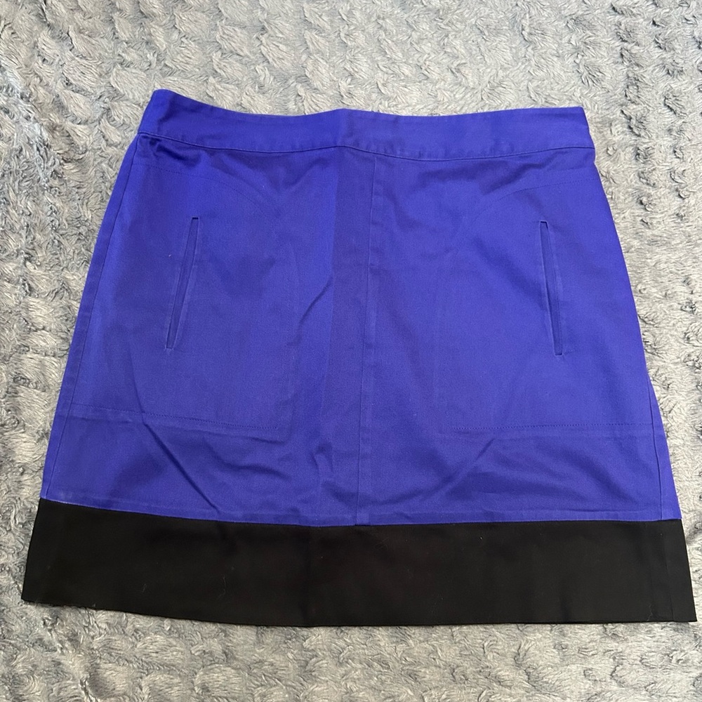 Tahari Purple and Black Mini Pencil Skirt